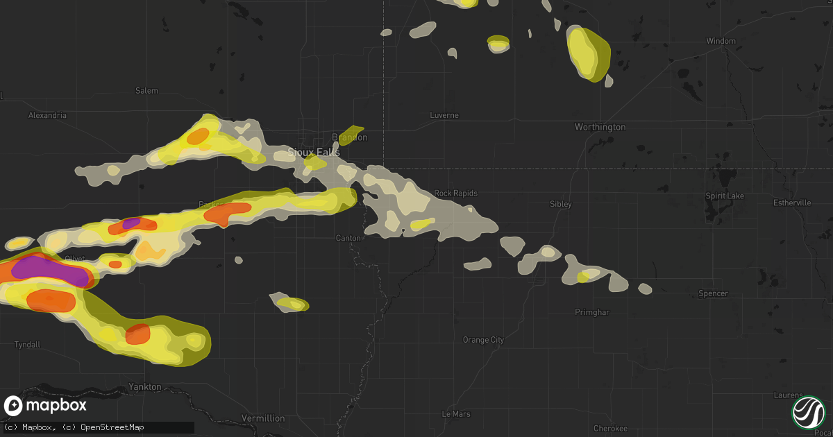 Hail map in Alvord, IA on May 24, 2026