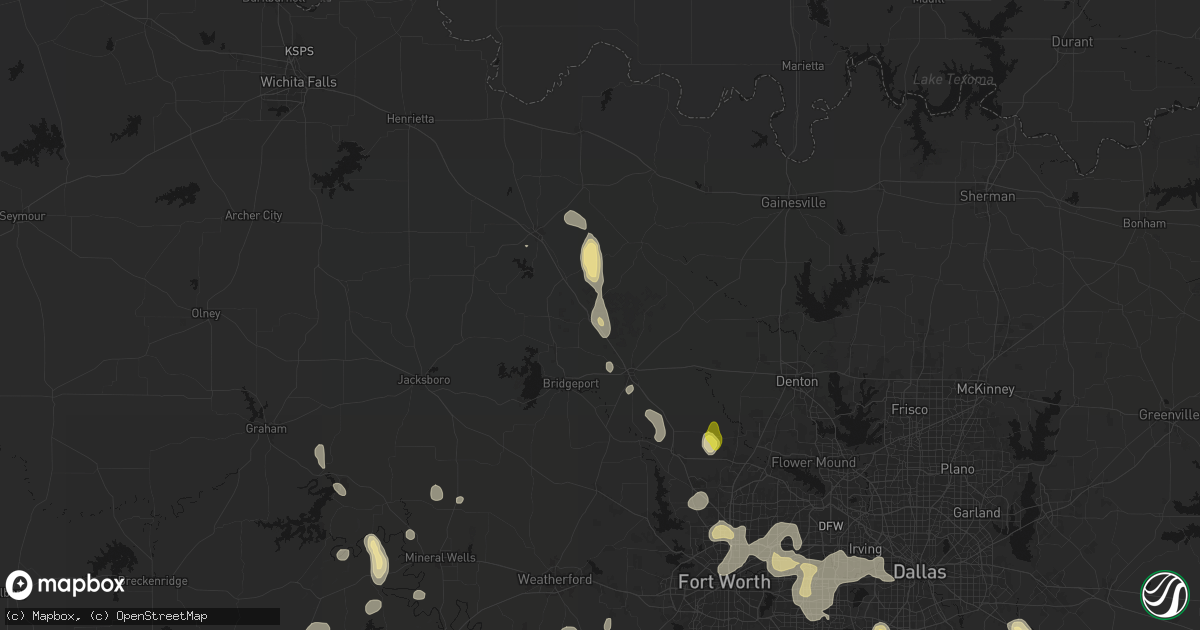 Hail map in Alvord, TX on May 24, 2026