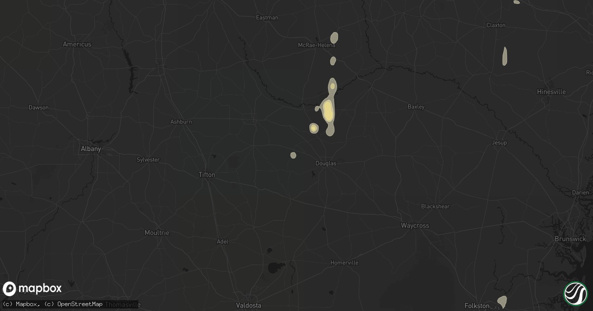 Hail map in Ambrose, GA on May 24, 2026
