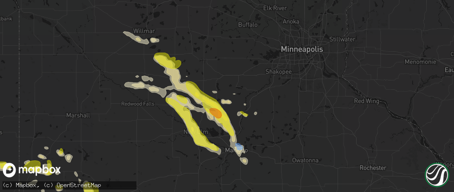 Hail map in Arlington, MN on May 24, 2026