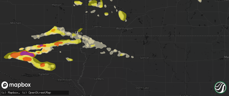 Hail map in Ashton, IA on May 24, 2026