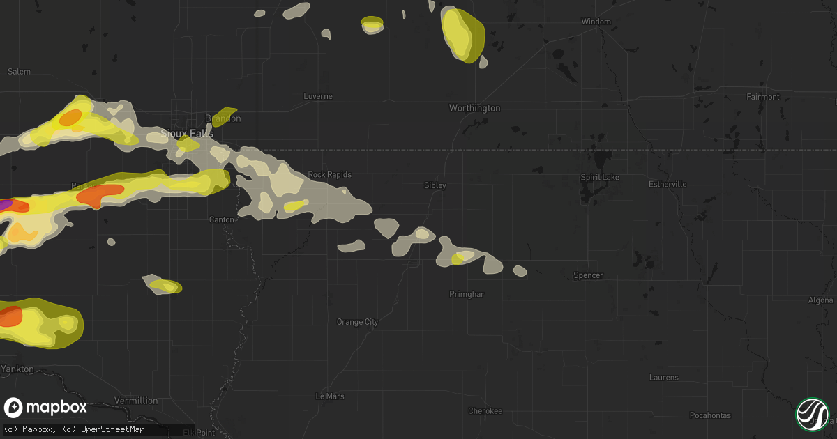 Hail map in Ashton, IA on May 24, 2026