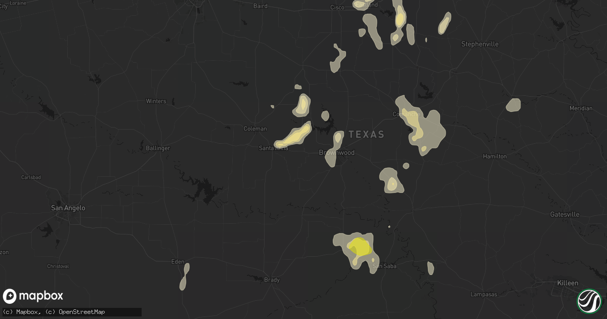Hail map in Bangs, TX on May 24, 2026