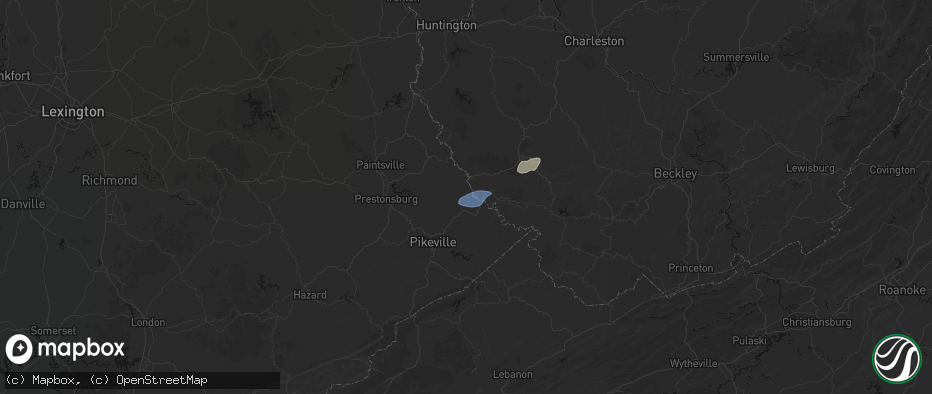 Hail map in Belfry, KY on May 24, 2026