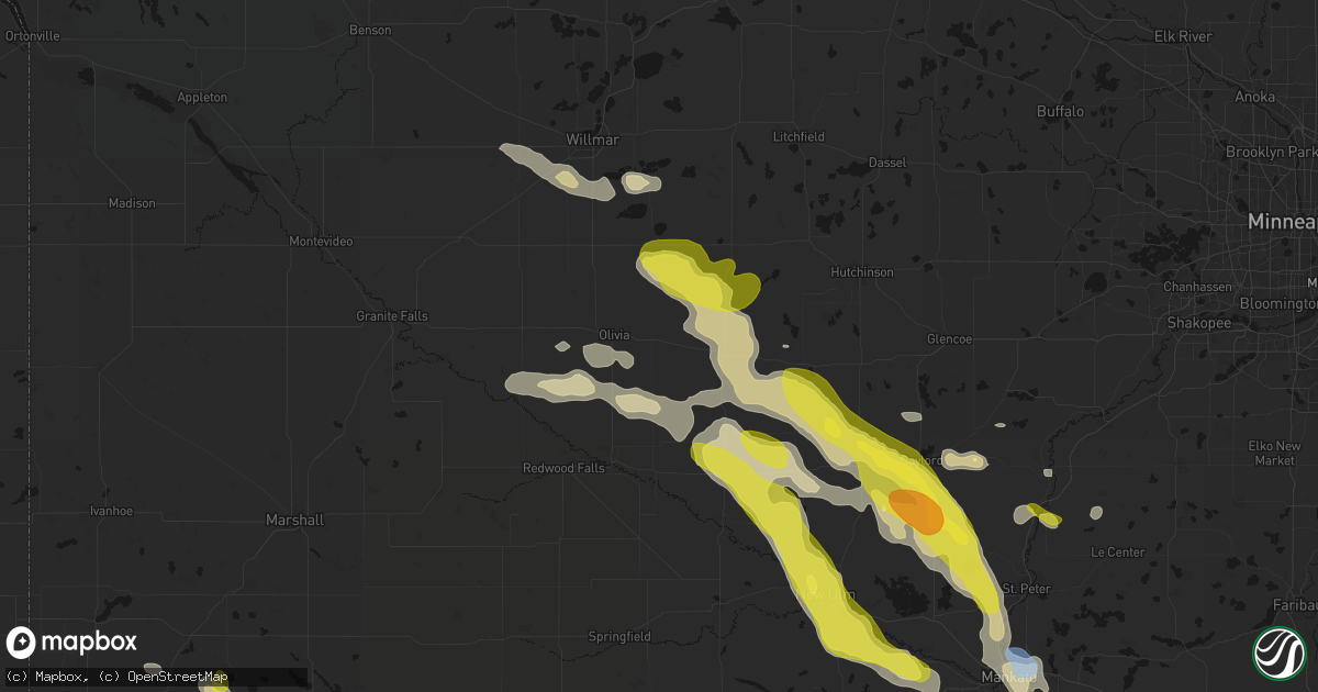 Hail map in Bird Island, MN on May 24, 2026