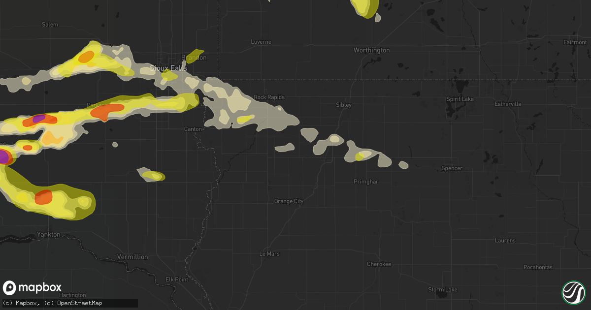 Hail map in Boyden, IA on May 24, 2026