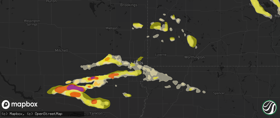 Hail map in Brandon, SD on May 24, 2026