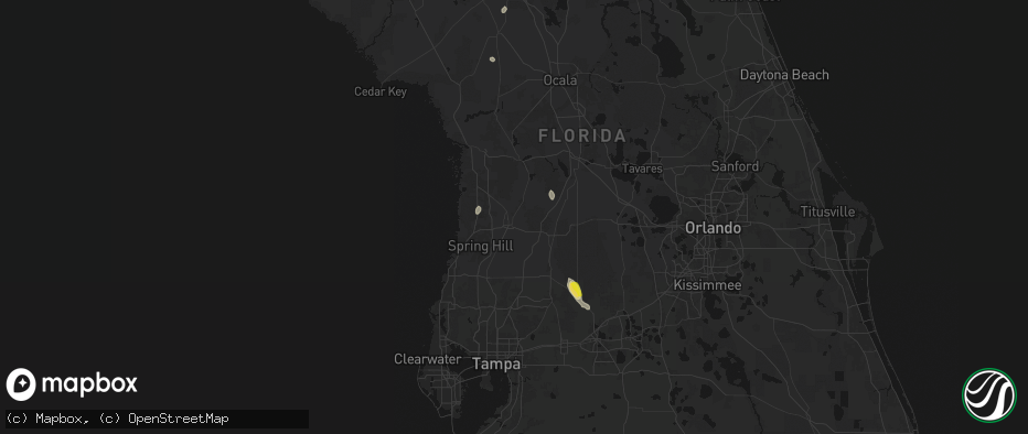 Hail map in Brooksville, FL on May 24, 2026