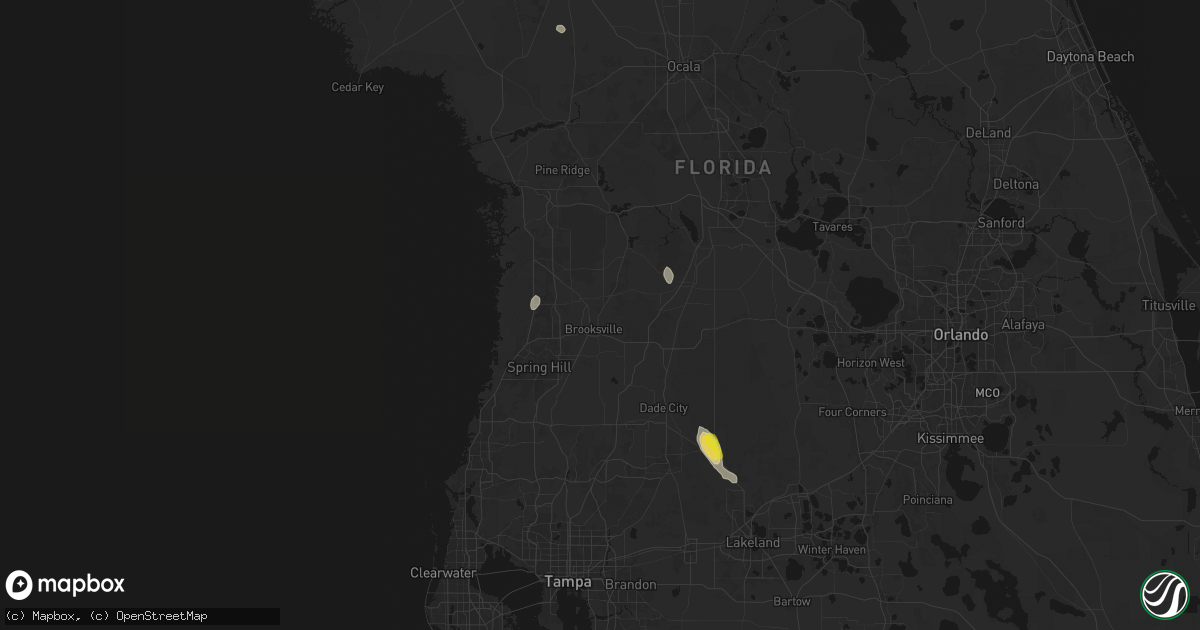 Hail map in Brooksville, FL on May 24, 2026
