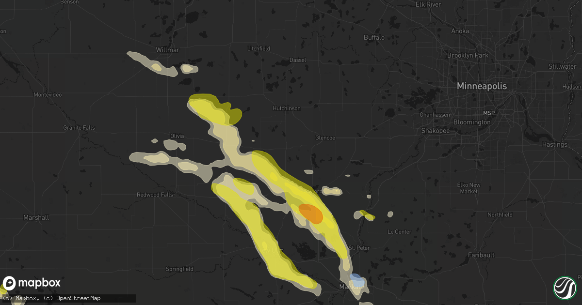 Hail map in Brownton, MN on May 24, 2026