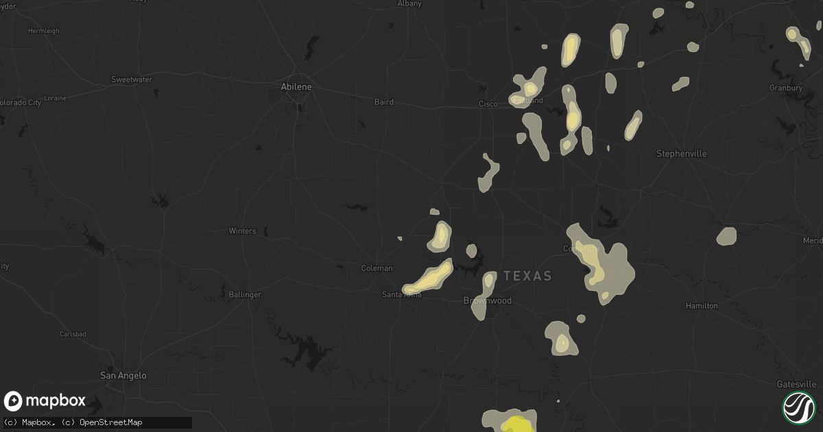 Hail map in Burkett, TX on May 24, 2026