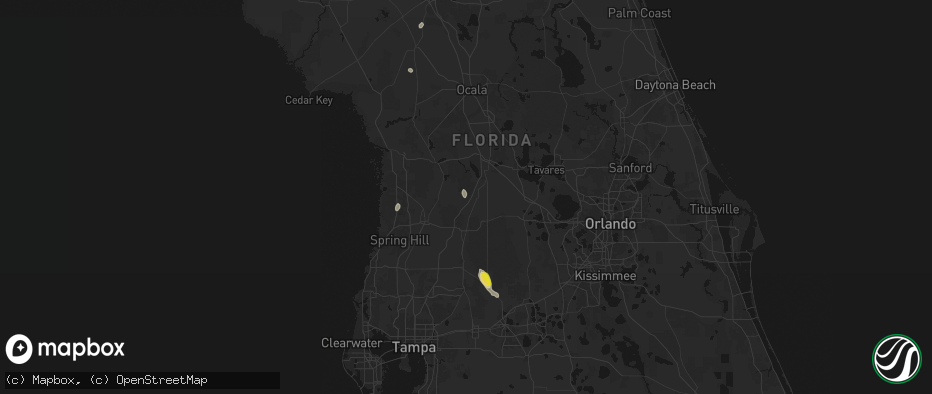 Hail map in Bushnell, FL on May 24, 2026
