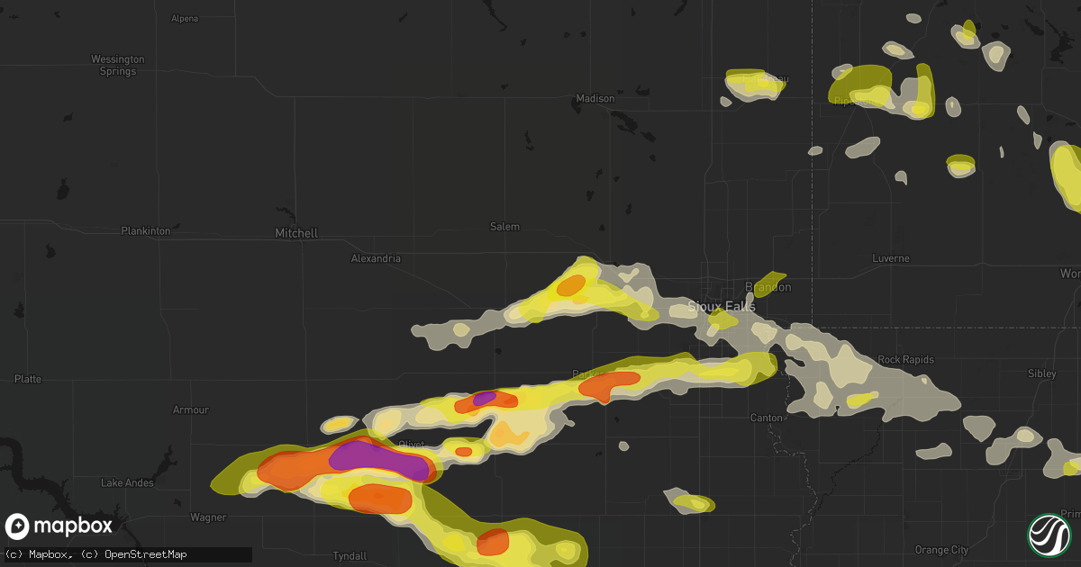 Hail map in Canistota, SD on May 24, 2026