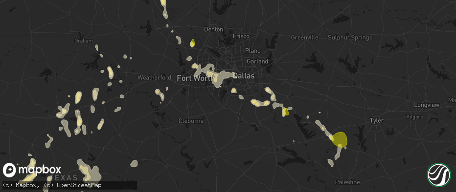 Hail map in Cedar Hill, TX on May 24, 2026
