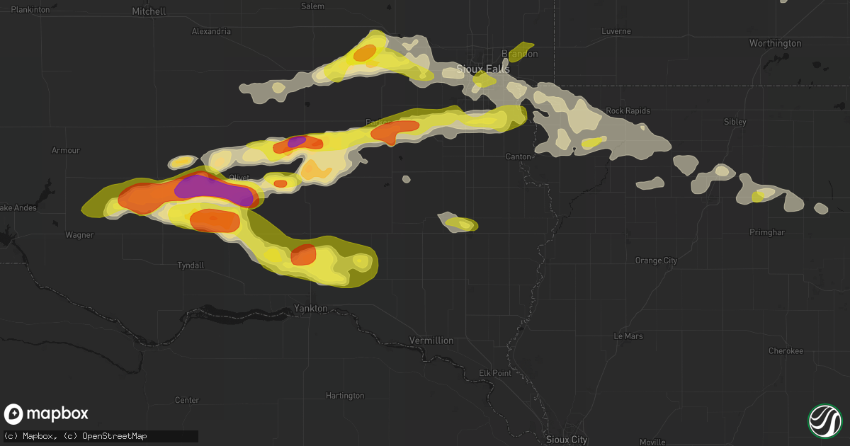 Hail map in Centerville, SD on May 24, 2026