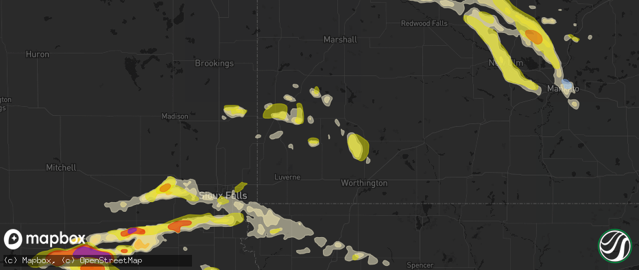 Hail map in Chandler, MN on May 24, 2026