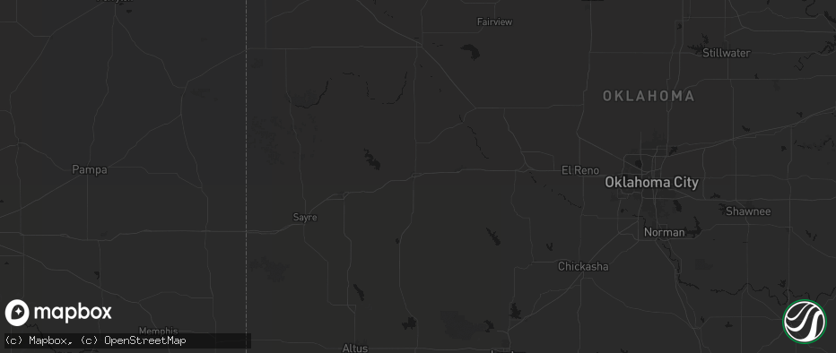 Hail map in Clinton, OK on May 24, 2026
