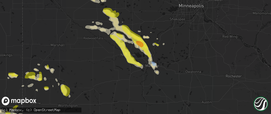 Hail map in Courtland, MN on May 24, 2026