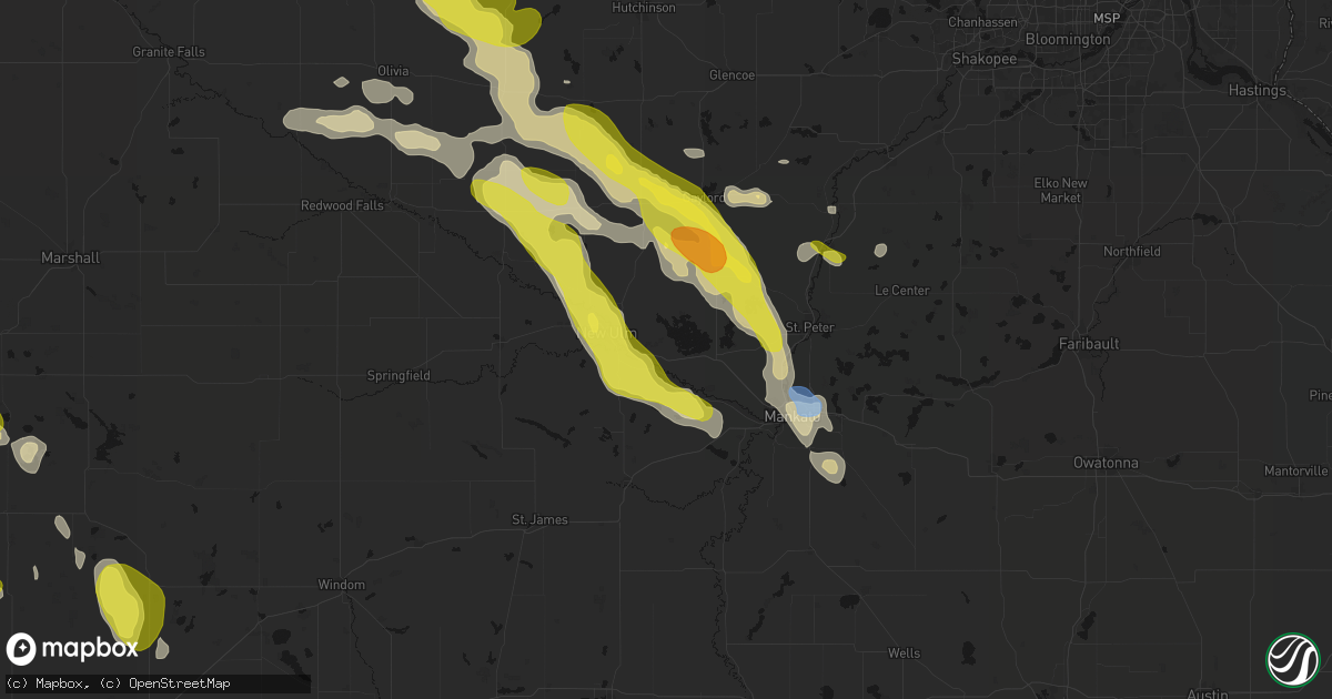 Hail map in Courtland, MN on May 24, 2026