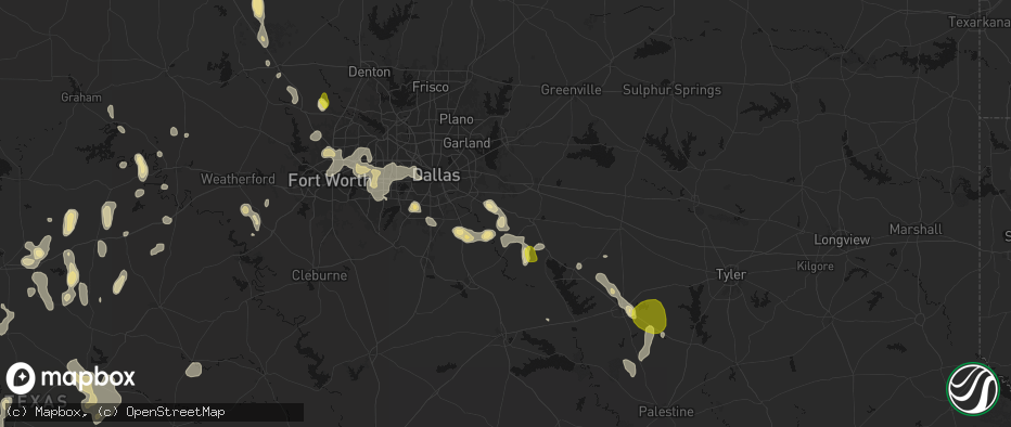 Hail map in Crandall, TX on May 24, 2026