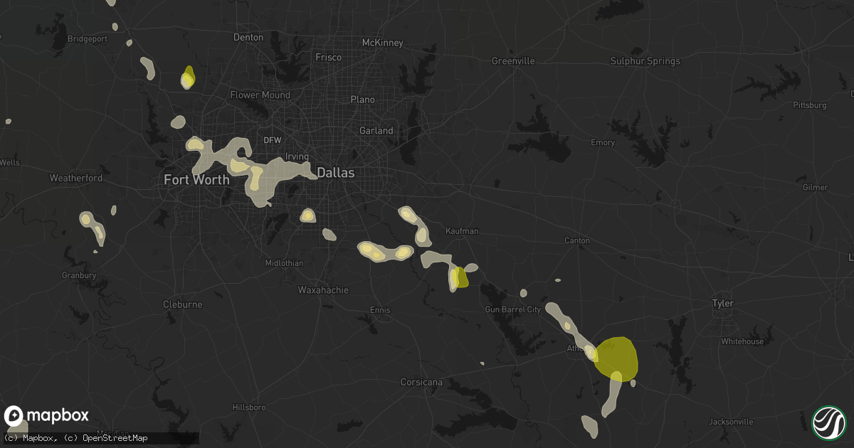 Hail map in Crandall, TX on May 24, 2026