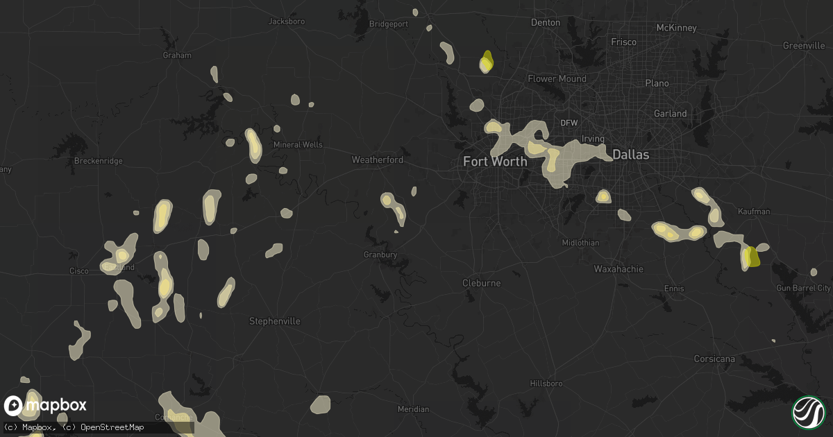 Hail map in Cresson, TX on May 24, 2026