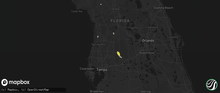 Hail map in Dade City, FL on May 24, 2026