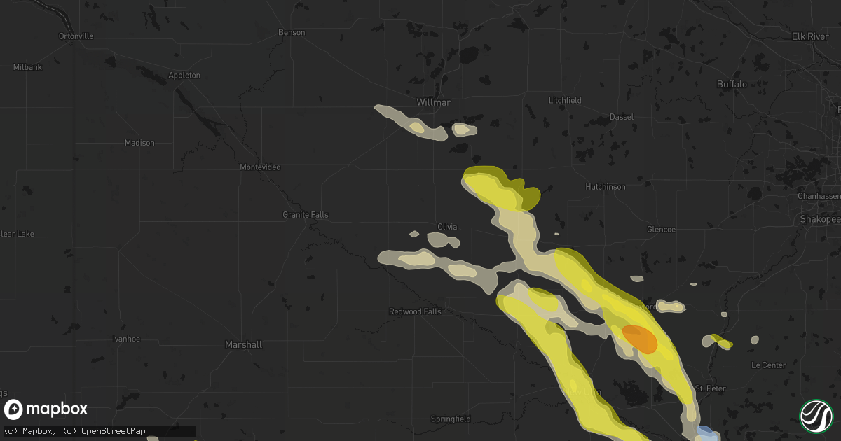 Hail map in Danube, MN on May 24, 2026