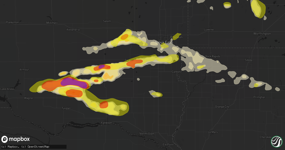 Hail map in Davis, SD on May 24, 2026