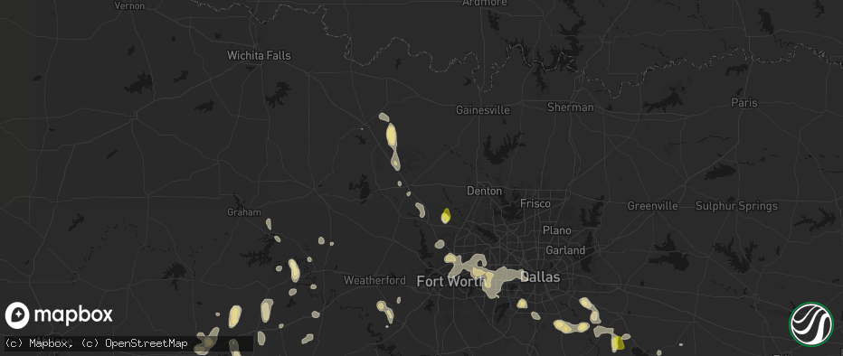 Hail map in Decatur, TX on May 24, 2026
