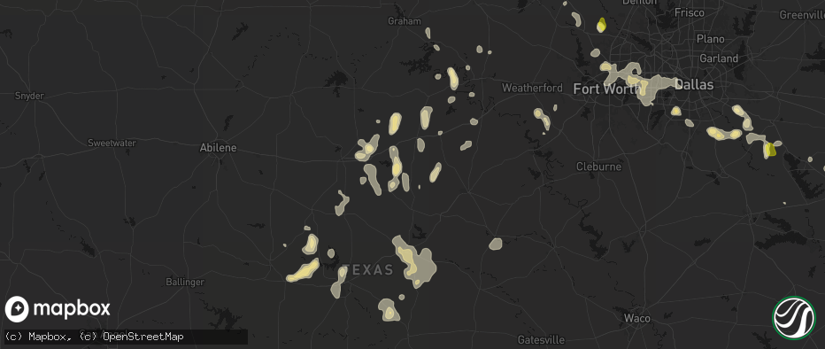 Hail map in Desdemona, TX on May 24, 2026