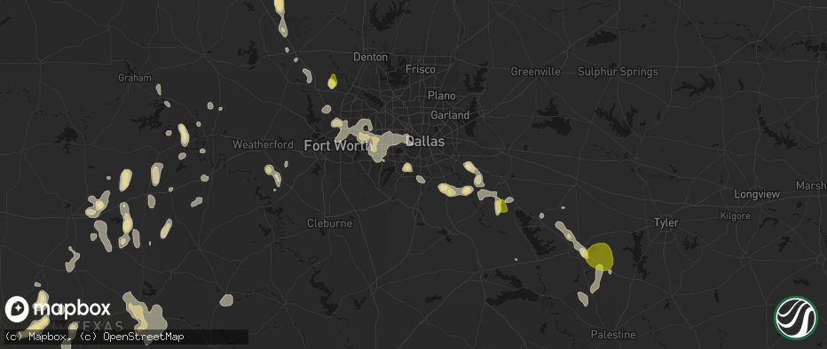 Hail map in Desoto, TX on May 24, 2026