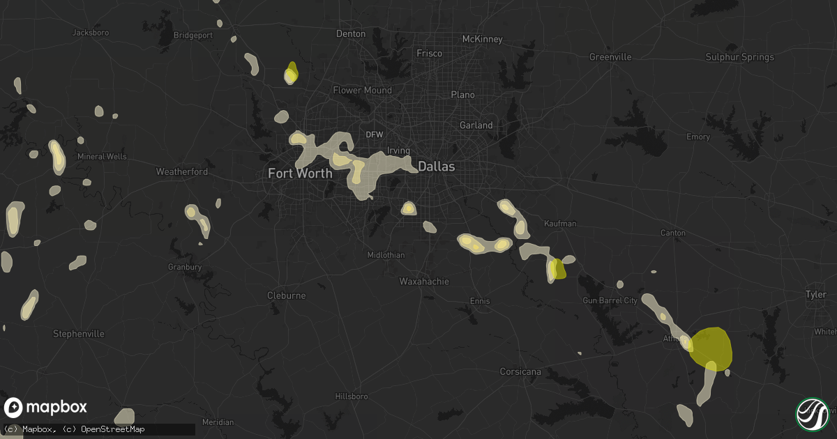 Hail map in Desoto, TX on May 24, 2026