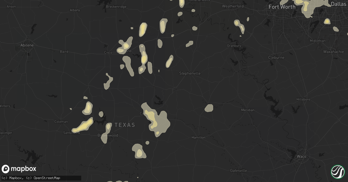 Hail map in Dublin, TX on May 24, 2026