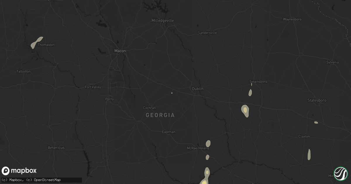Hail map in Dudley, GA on May 24, 2026