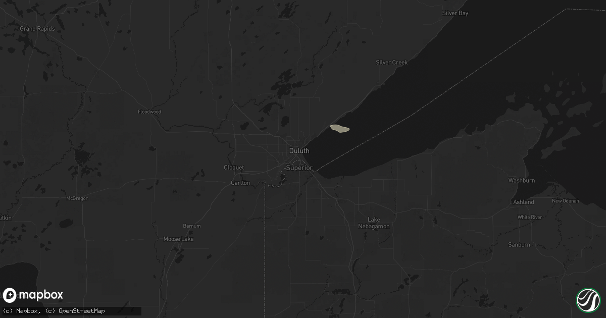 Hail map in Duluth, MN on May 24, 2026