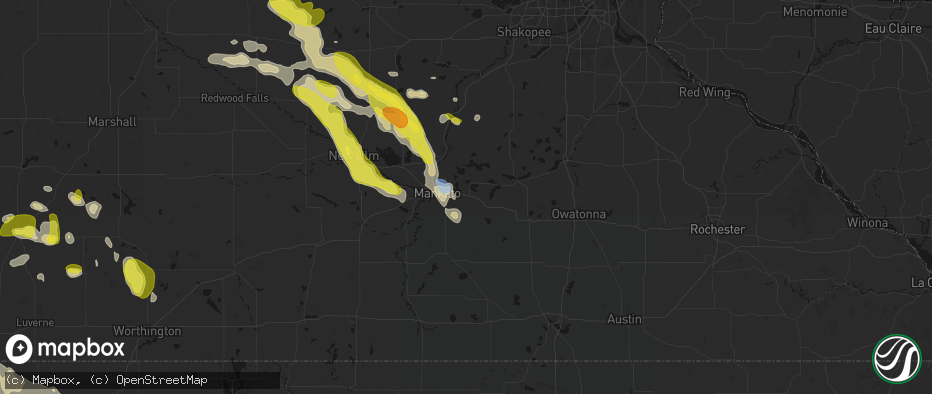 Hail map in Eagle Lake, MN on May 24, 2026