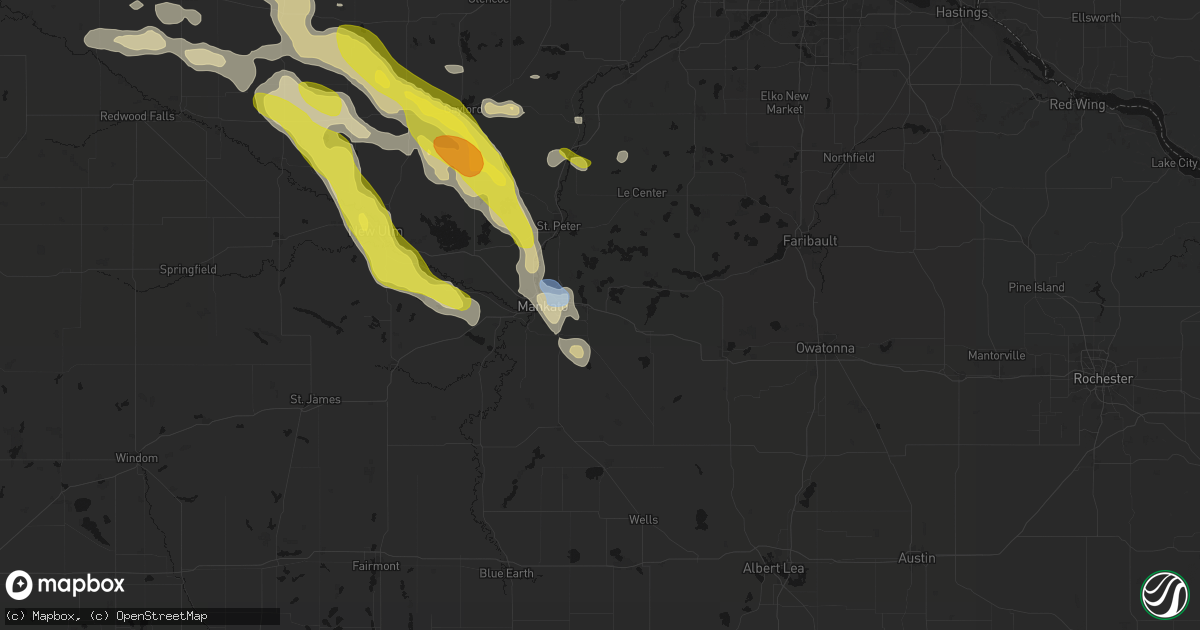 Hail map in Eagle Lake, MN on May 24, 2026