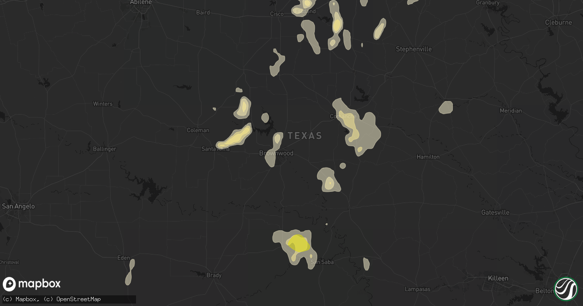 Hail map in Early, TX on May 24, 2026