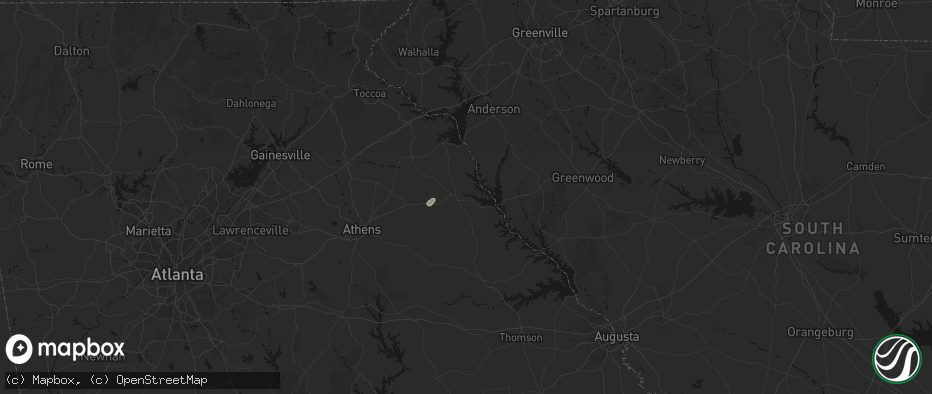 Hail map in Elberton, GA on May 24, 2026