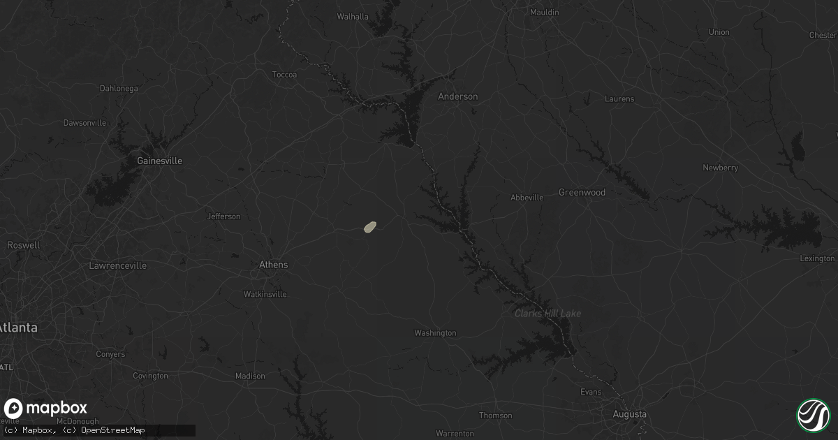 Hail map in Elberton, GA on May 24, 2026