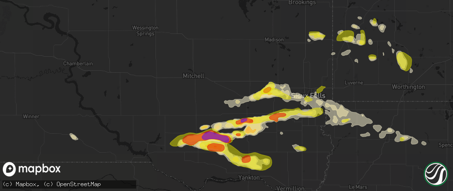 Hail map in Emery, SD on May 24, 2026