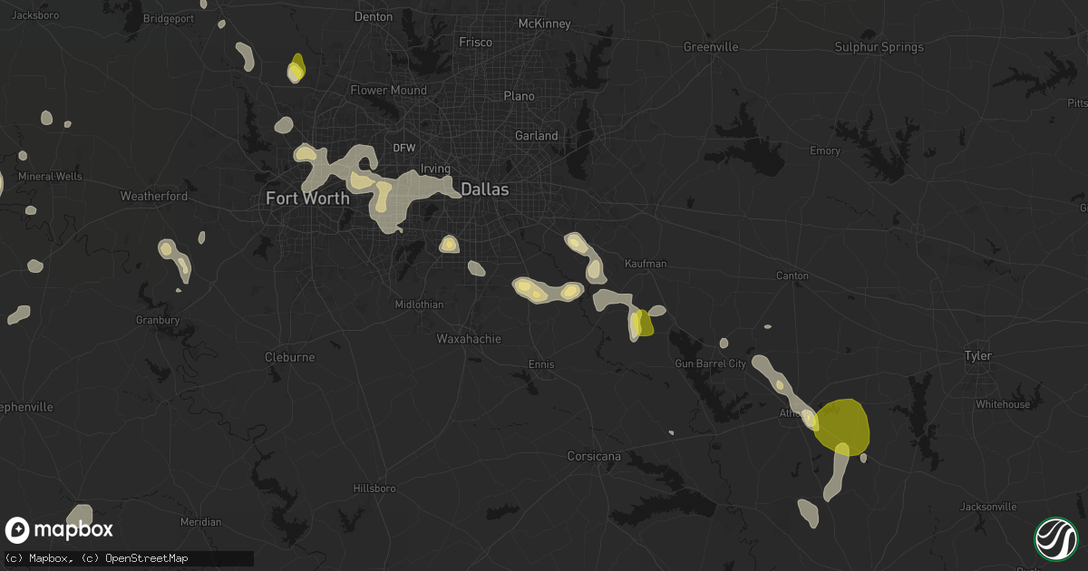 Hail map in Ferris, TX on May 24, 2026
