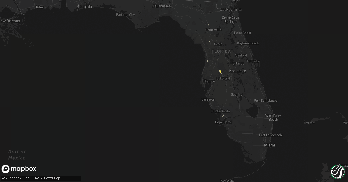 Hail map in Florida on May 24, 2026