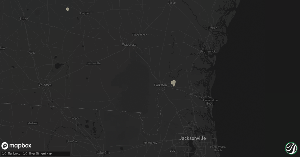 Hail map in Folkston, GA on May 24, 2026