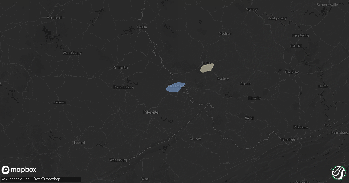 Hail map in Forest Hills, KY on May 24, 2026