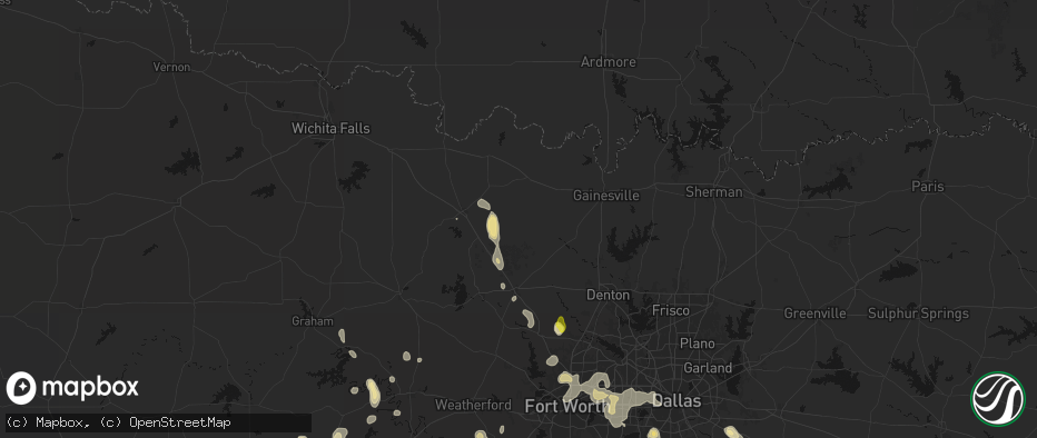 Hail map in Forestburg, TX on May 24, 2026