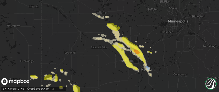 Hail map in Franklin, MN on May 24, 2026