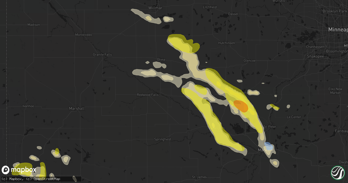 Hail map in Franklin, MN on May 24, 2026