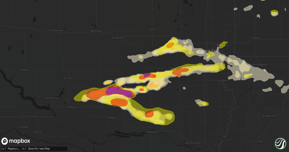 Hail map in Freeman, SD on May 24, 2026